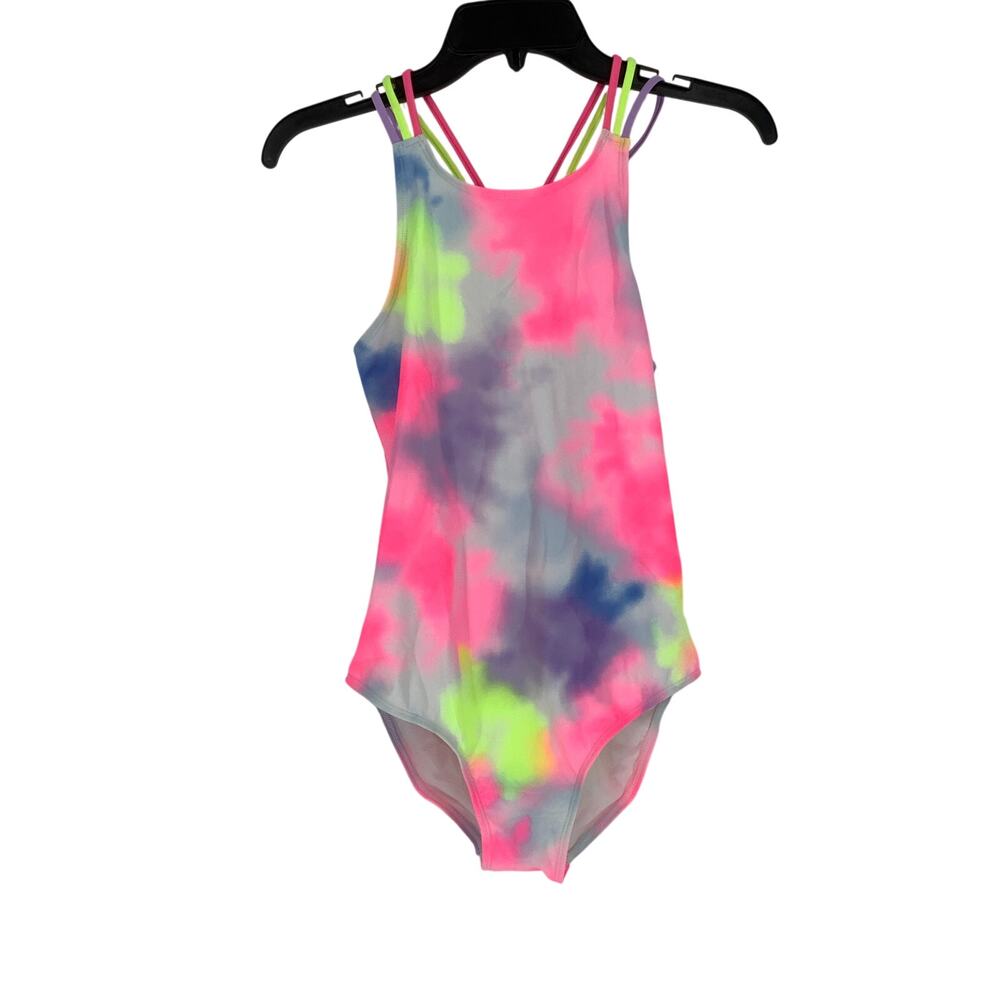 The Children's Place Girl's XXL Neon Tie Dye One Piece Swimsuit Resort J19-51